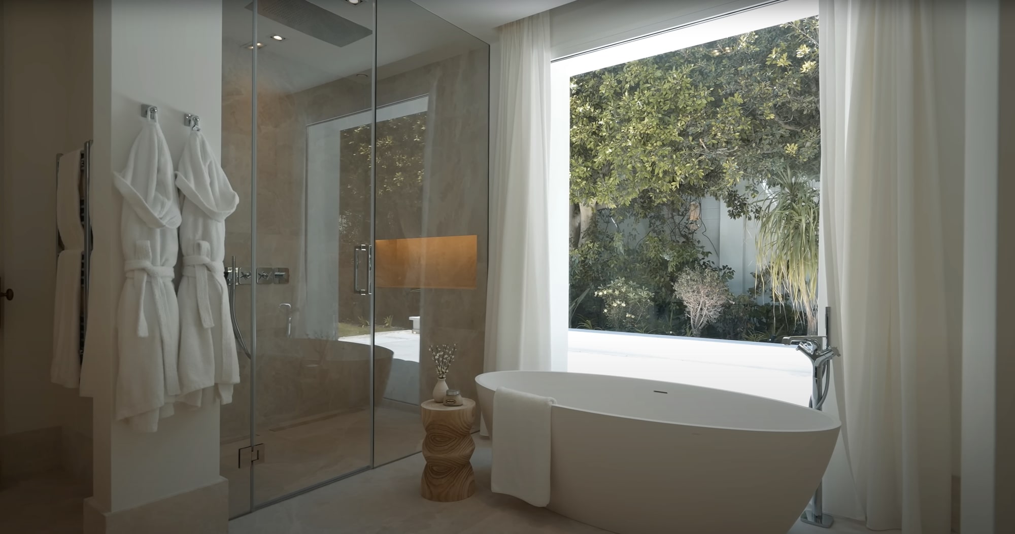 Marble countertop and minimalist lighting in kitchen space