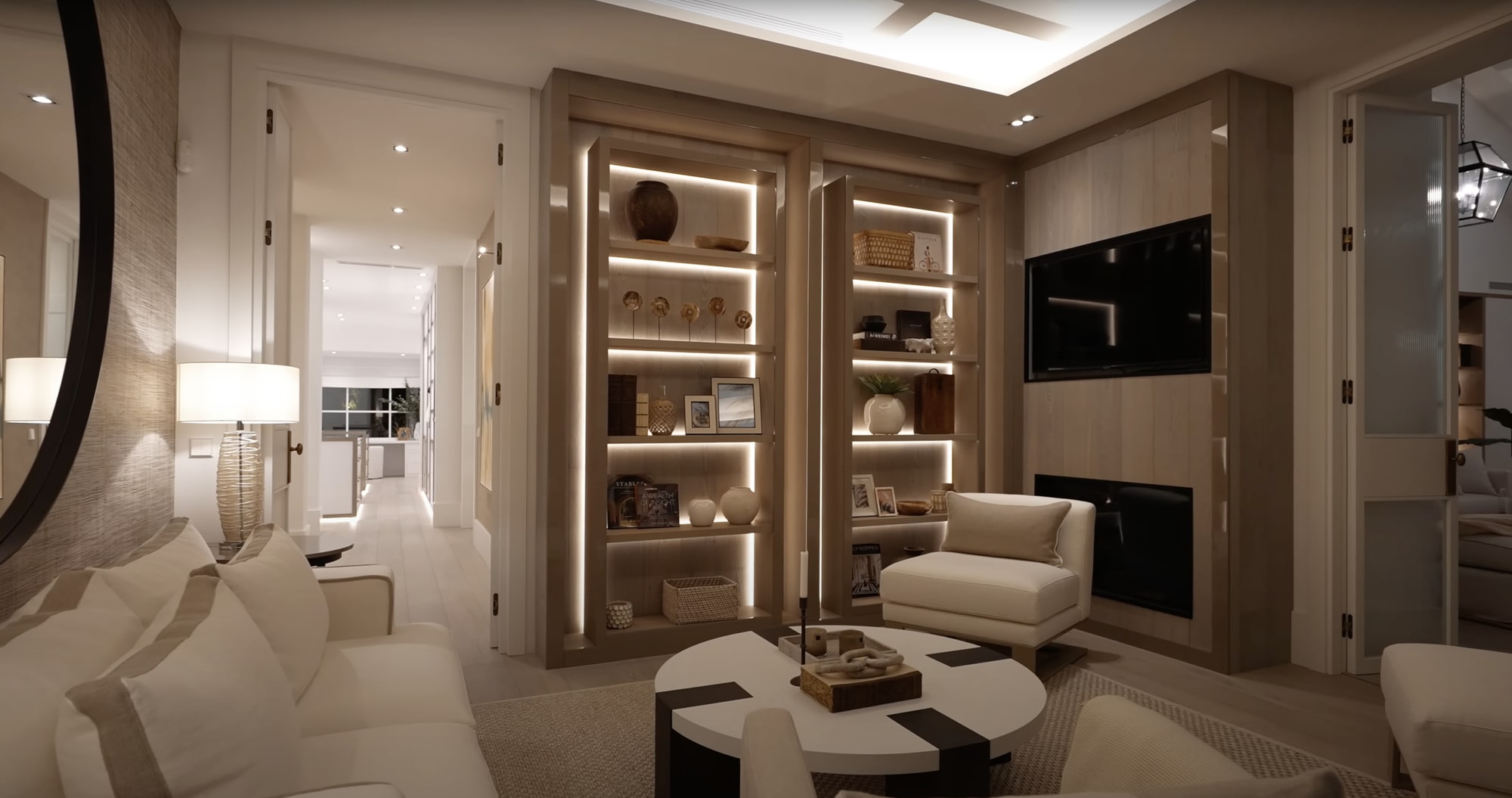 Side elevation showing architectural symmetry and textures