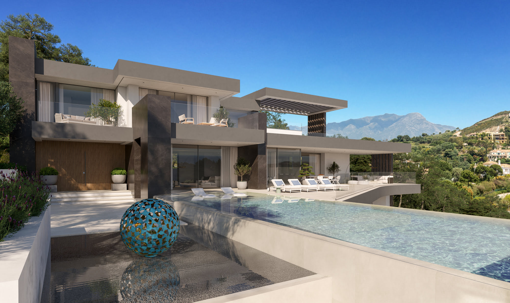 Master suite with direct access to the infinity pool