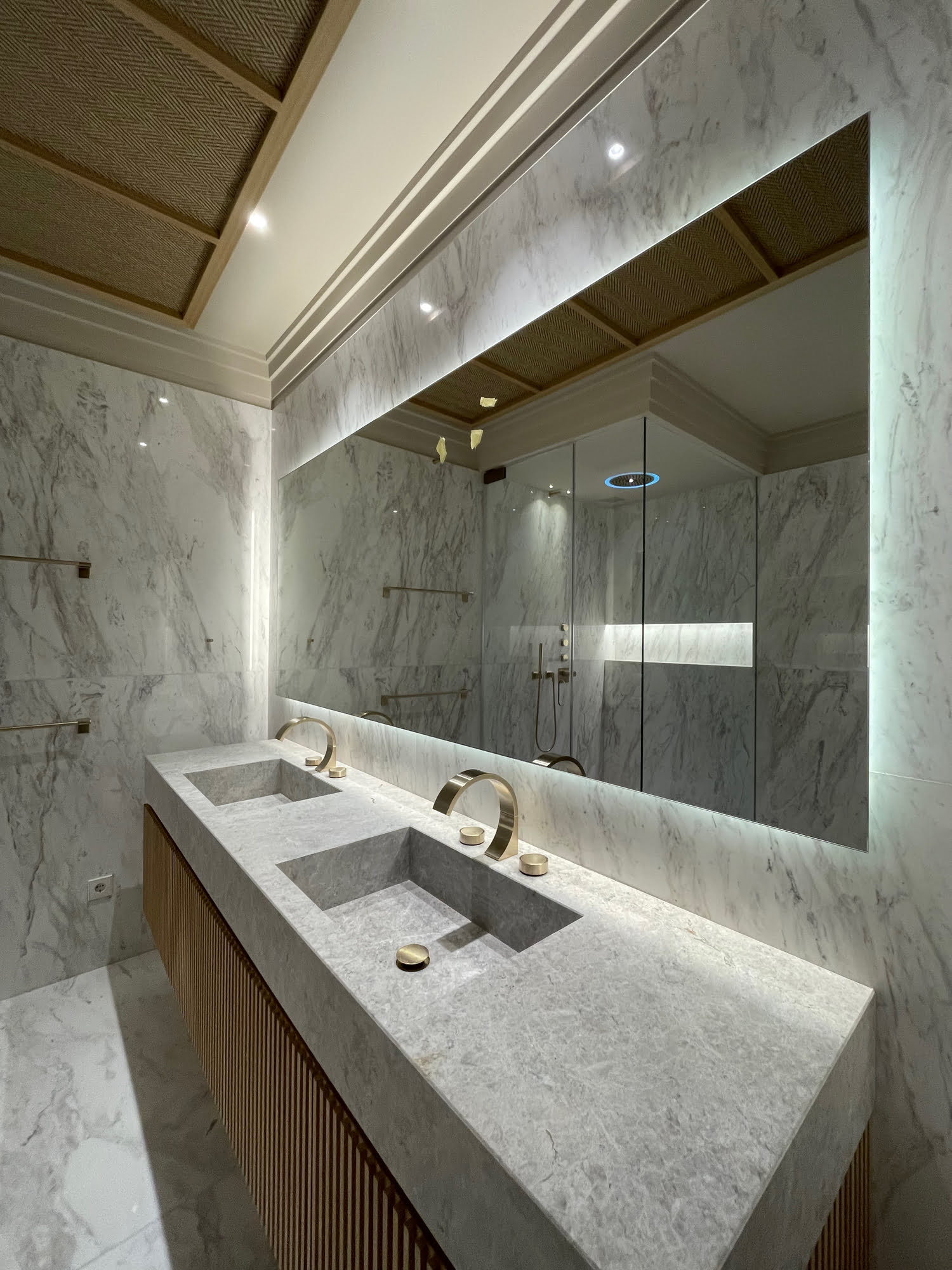 Classic railings and central balcony overlooking the garden