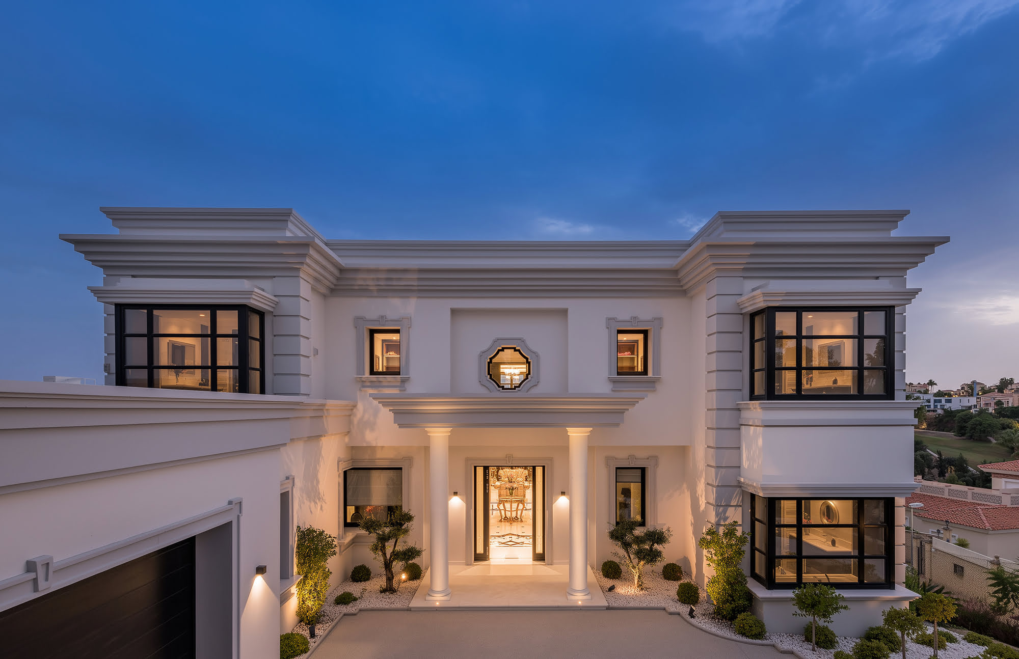 Elegant bedroom with access to upper terrace
