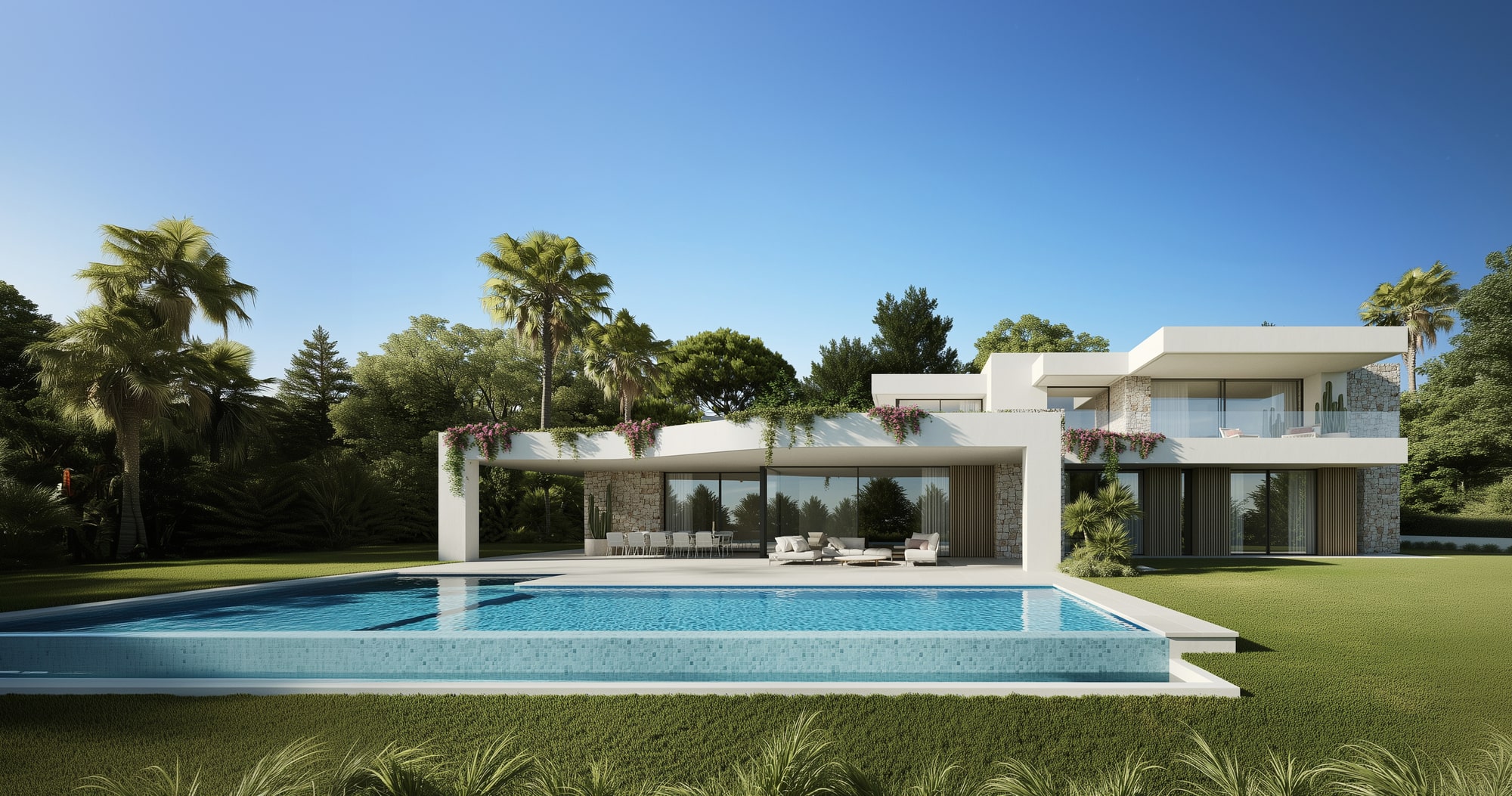 VILLA VENEZUELA with large overhang and pool terrace