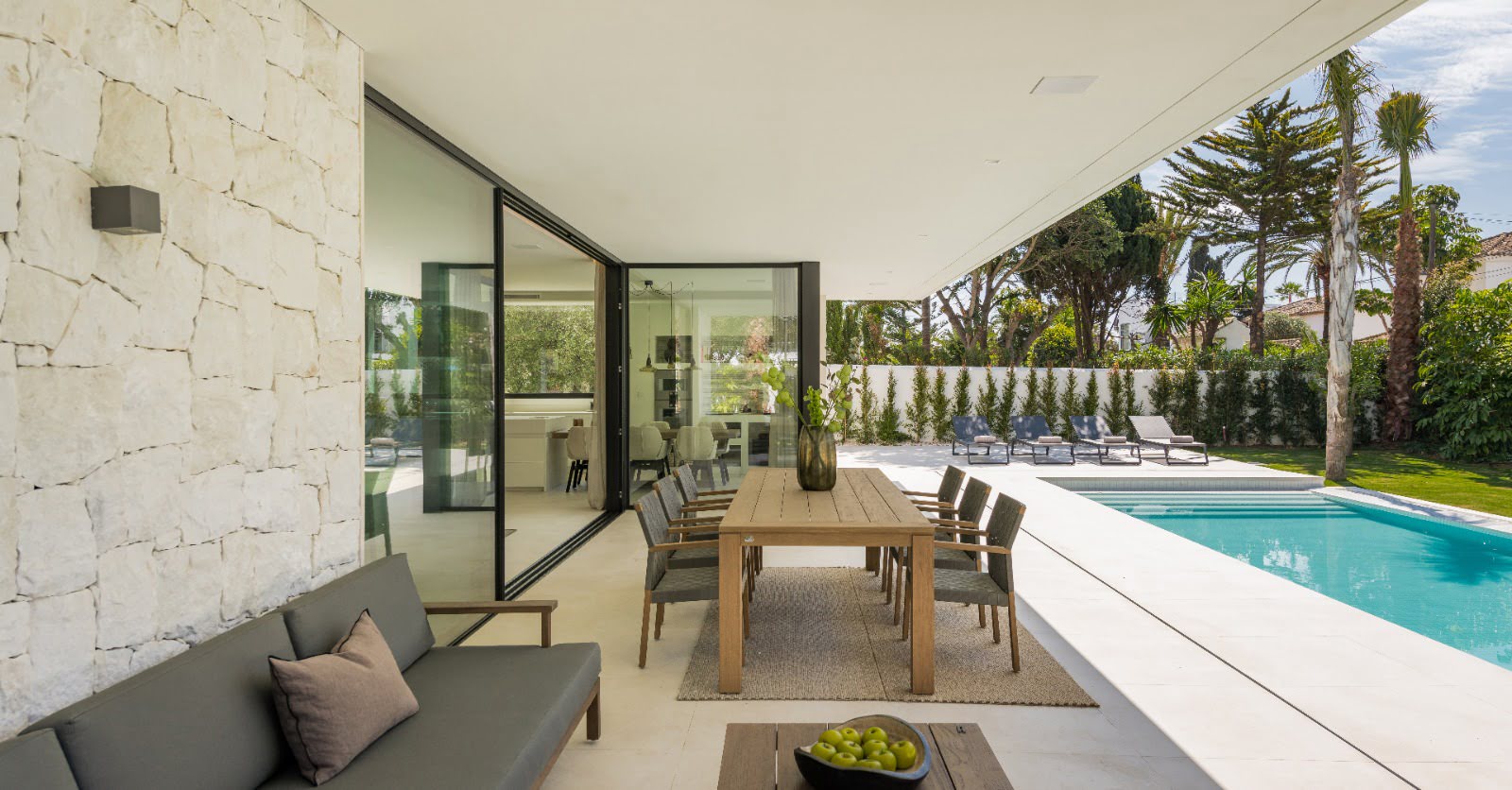 Master bedroom with sliding doors onto private terrace