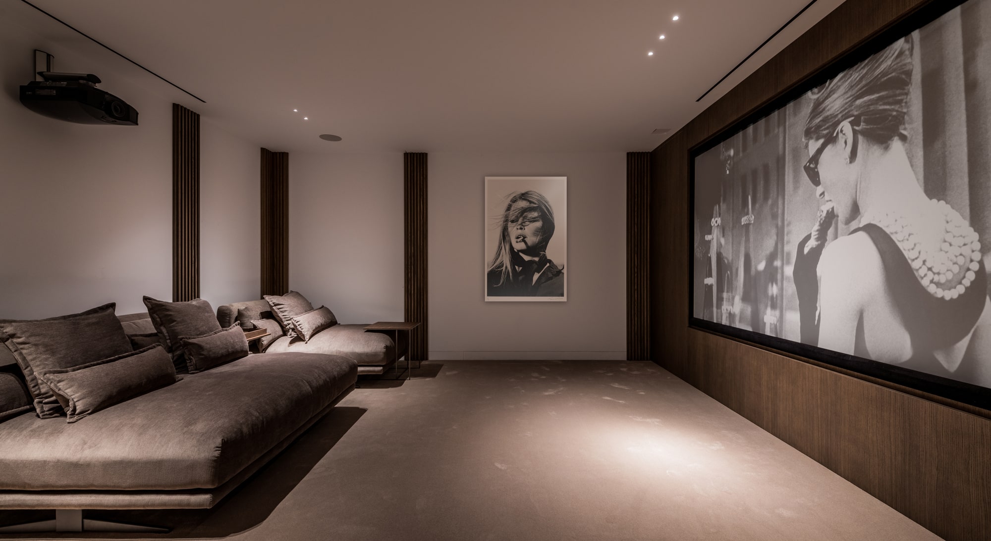 Serene water feature beside architectural wall