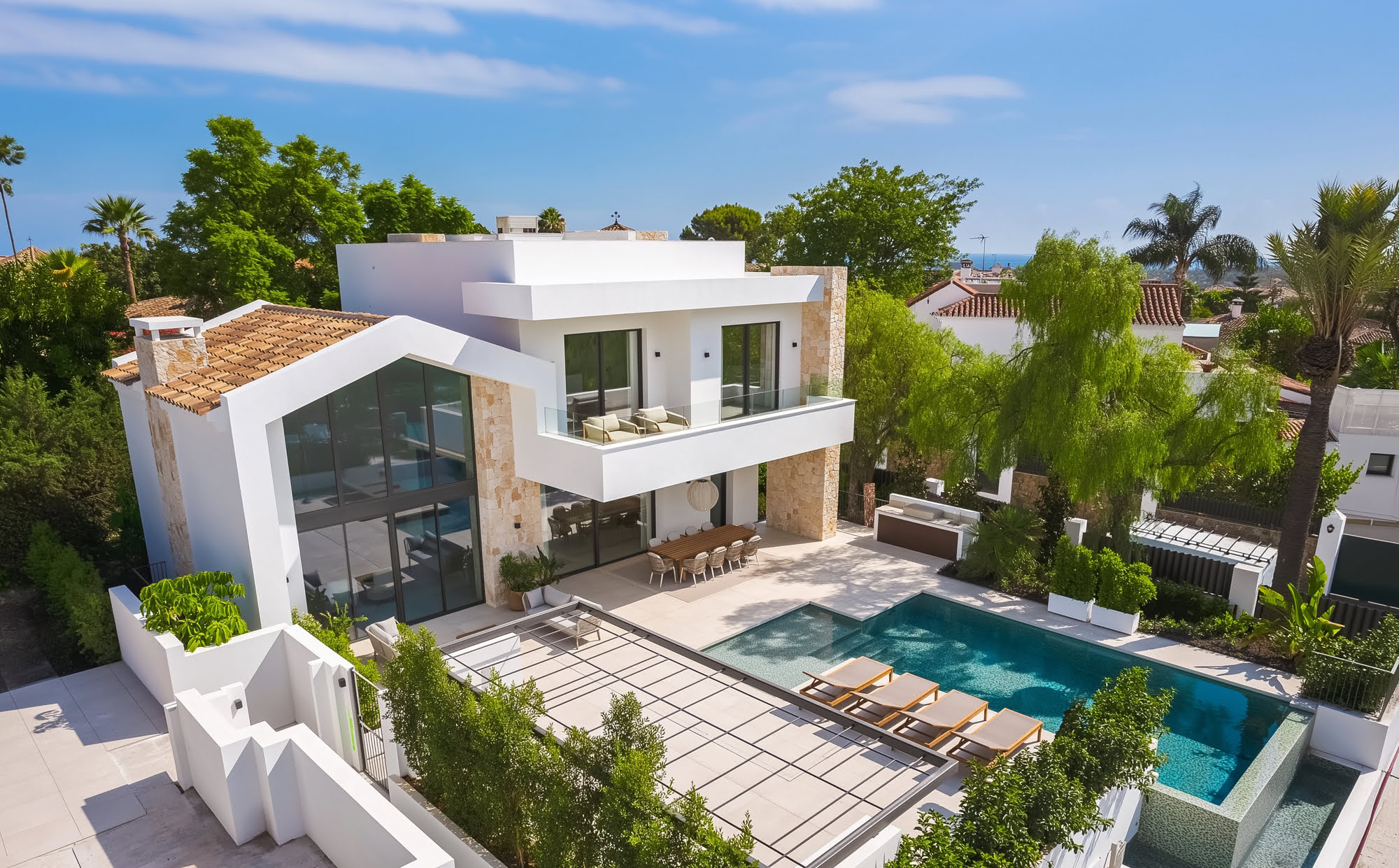 AVA VILLAS – white modern villas with warm textures and Mediterranean greenery